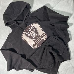 Y2k 2000s Raiders NFL Hoodie Mens Small Pullover Salute Shield Silver Vintage